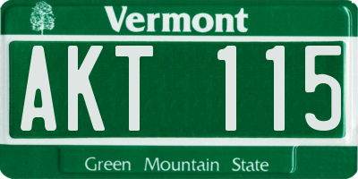 VT license plate AKT115