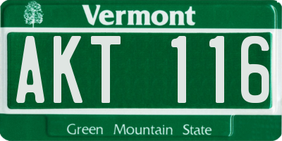 VT license plate AKT116