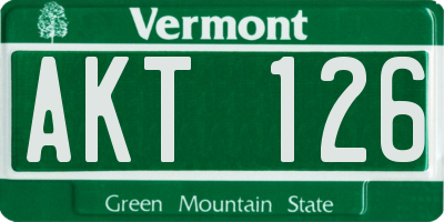 VT license plate AKT126