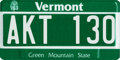 VT license plate AKT130