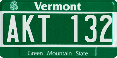 VT license plate AKT132