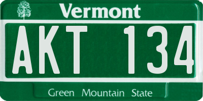 VT license plate AKT134