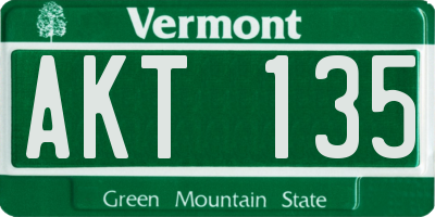 VT license plate AKT135