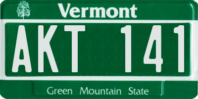 VT license plate AKT141