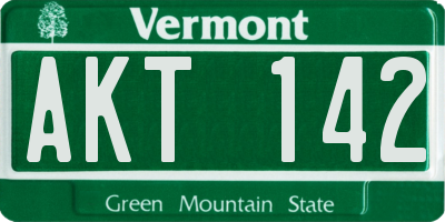 VT license plate AKT142