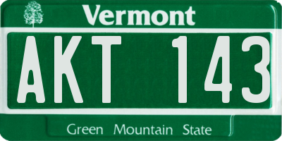 VT license plate AKT143