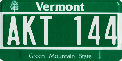 VT license plate AKT144