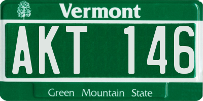VT license plate AKT146