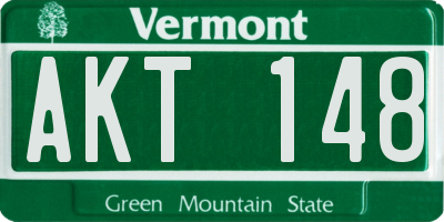 VT license plate AKT148
