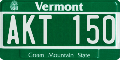 VT license plate AKT150