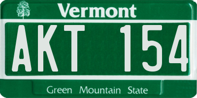 VT license plate AKT154