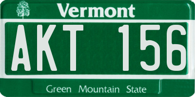 VT license plate AKT156