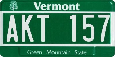 VT license plate AKT157