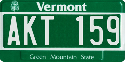 VT license plate AKT159