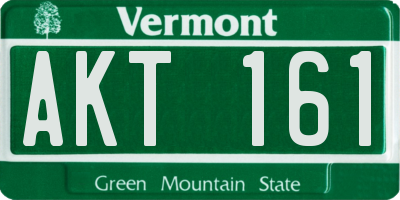 VT license plate AKT161