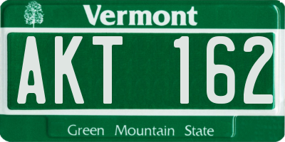 VT license plate AKT162