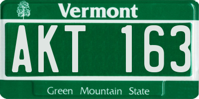 VT license plate AKT163