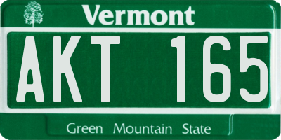 VT license plate AKT165
