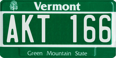 VT license plate AKT166