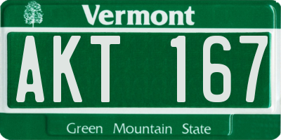 VT license plate AKT167