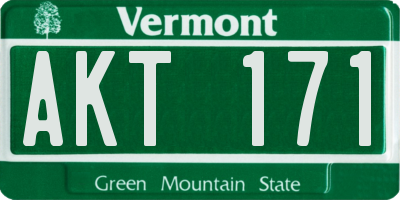 VT license plate AKT171