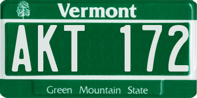 VT license plate AKT172