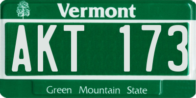 VT license plate AKT173