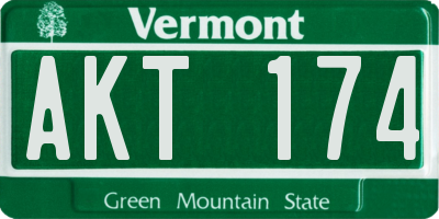 VT license plate AKT174