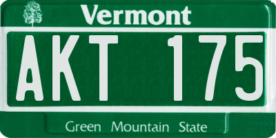 VT license plate AKT175