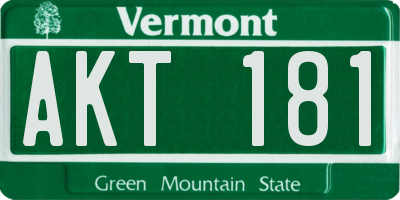 VT license plate AKT181