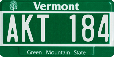 VT license plate AKT184