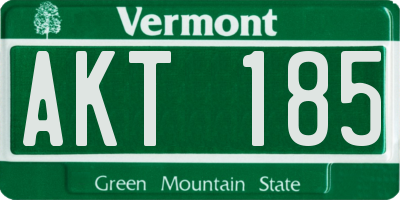 VT license plate AKT185