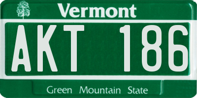 VT license plate AKT186