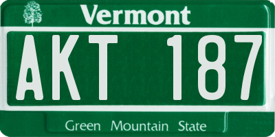 VT license plate AKT187