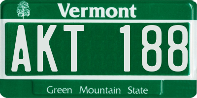 VT license plate AKT188