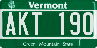 VT license plate AKT190