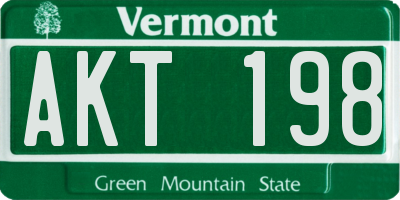 VT license plate AKT198