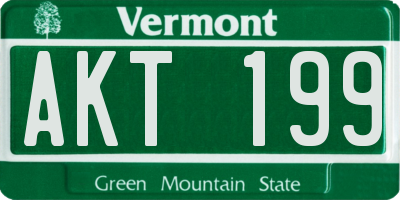 VT license plate AKT199