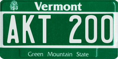 VT license plate AKT200