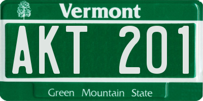 VT license plate AKT201