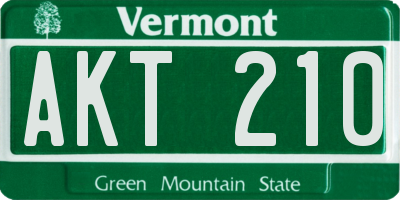 VT license plate AKT210
