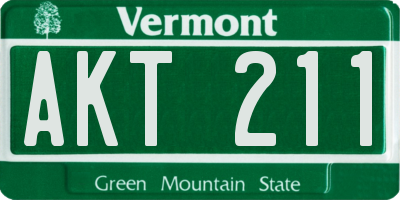 VT license plate AKT211