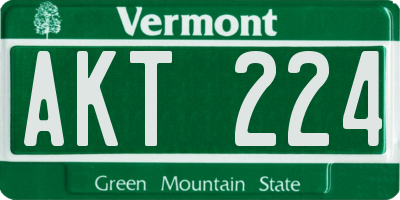 VT license plate AKT224