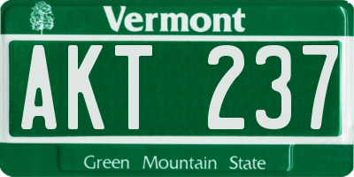 VT license plate AKT237