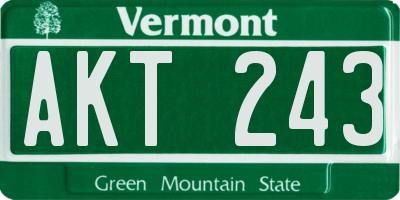 VT license plate AKT243