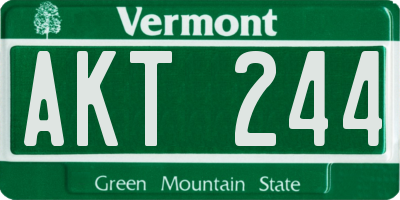 VT license plate AKT244