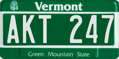 VT license plate AKT247