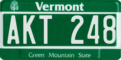 VT license plate AKT248