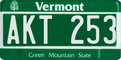 VT license plate AKT253