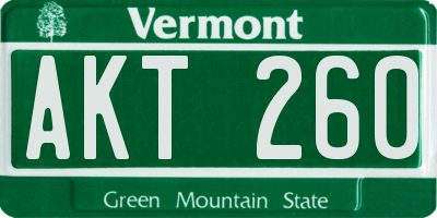 VT license plate AKT260